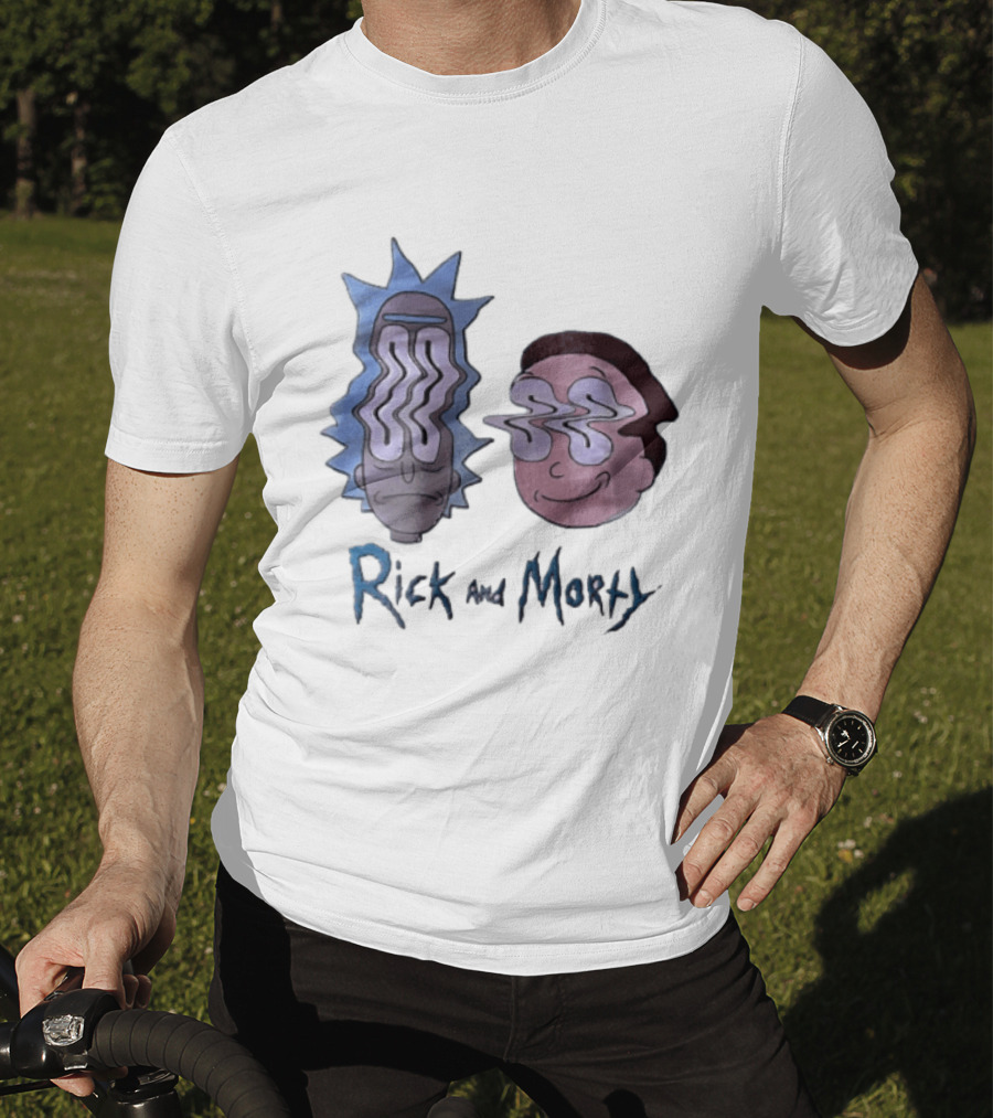 Rick And Morty Sanchez Morty Smith Wavy Face Cartoon T-Shirt