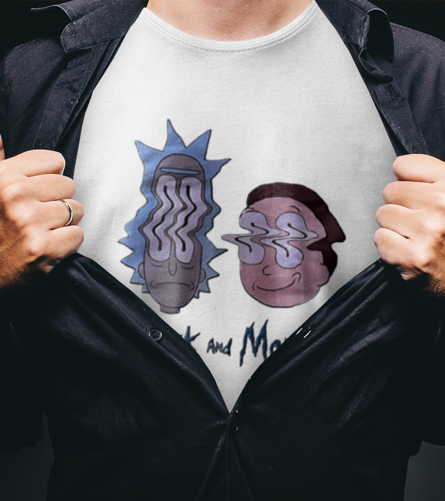 Rick And Morty Sanchez Morty Smith Wavy Face Cartoon T-Shirt