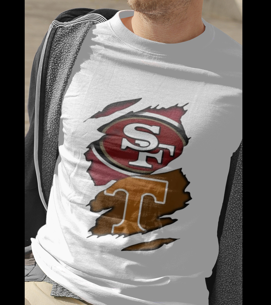 San Francisco 49ers Tennessee Volunteers Ripped SF Logos Fusion T-Shirt
