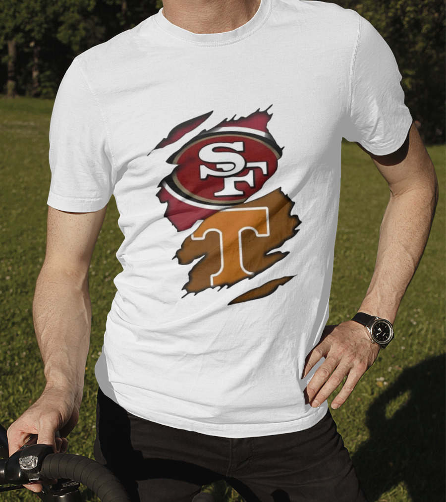 San Francisco 49ers Tennessee Volunteers Ripped SF Logos Fusion T-Shirt