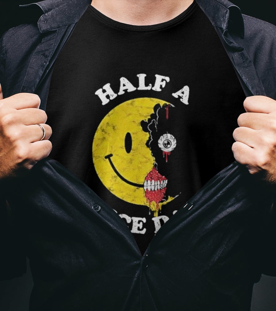 Beware Boiuna Lena Half A Nice Day Smiley Face Decay T-Shirt