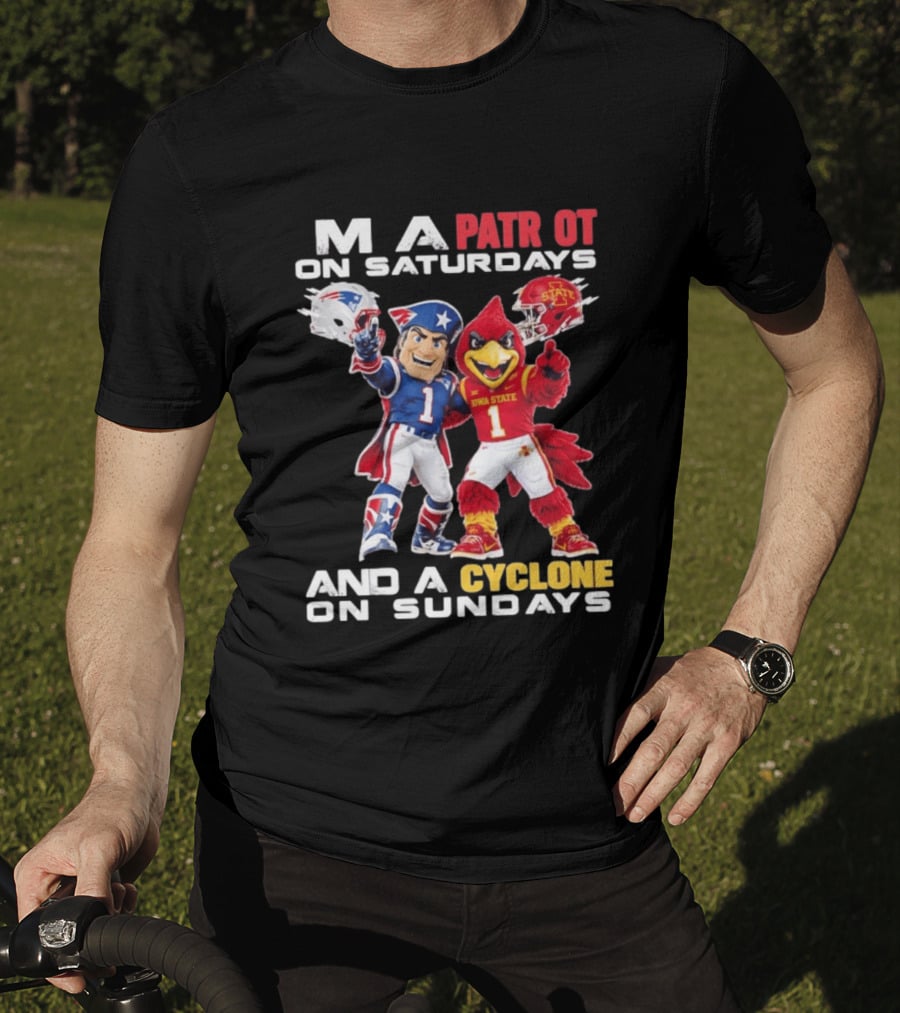 Patriot On Saturdays Cyclone On Sundays Iowa State Football Mascots T-Shirt