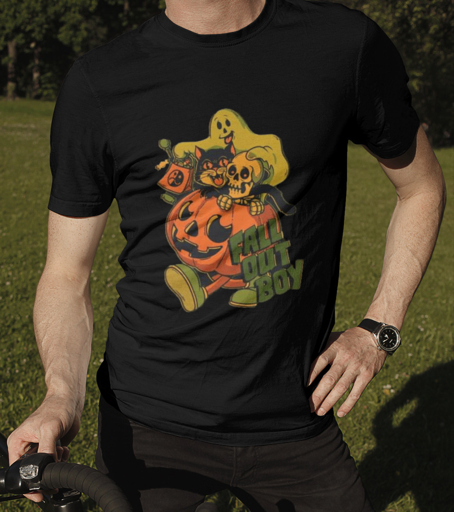 Fall Out Boy Halloween Cat Ghost Pumpkin Skull T-Shirt