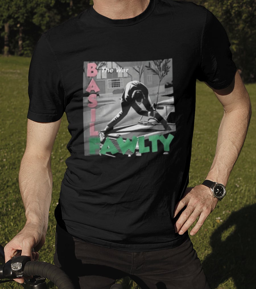 Basil Fawlty The War Man In Suit Hitting Car With Tree Branch Scene T-Shirt