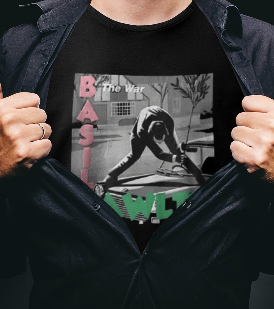 Basil Fawlty The War Man In Suit Hitting Car With Tree Branch Scene T-Shirt