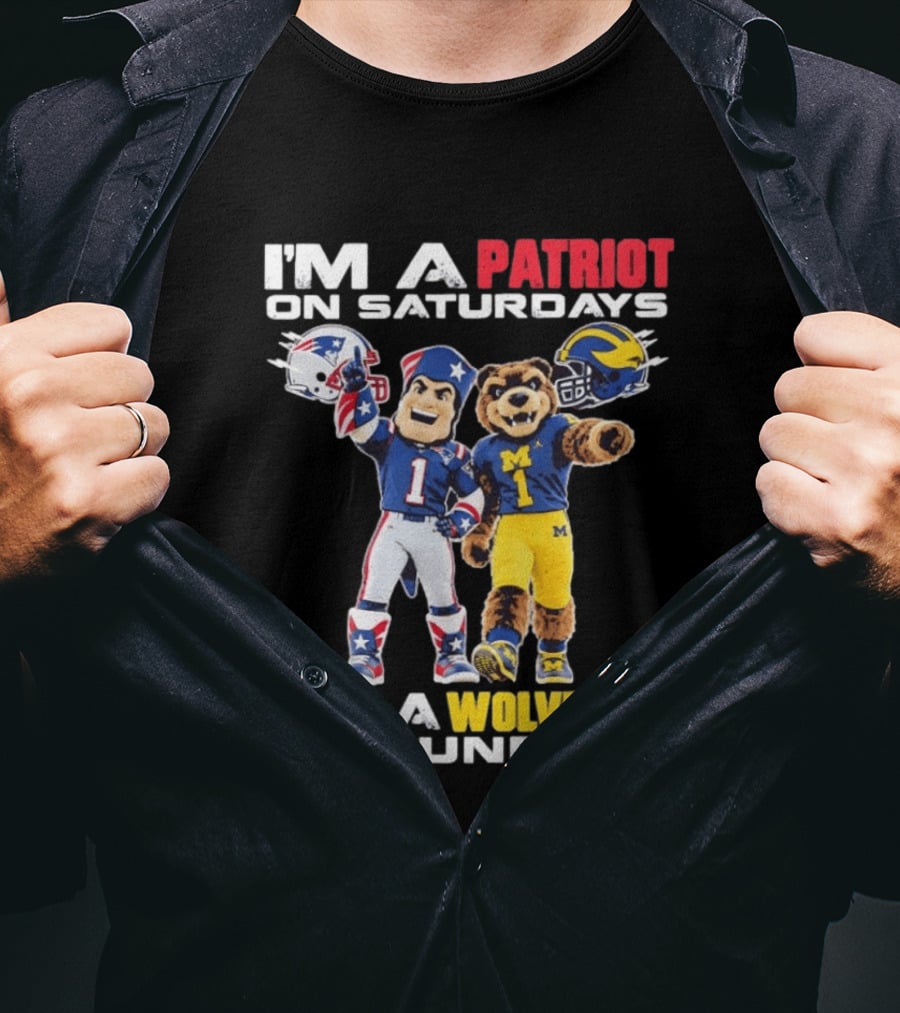 Patriot And Wolverine Football Mascots Saturdays Sundays T-Shirt