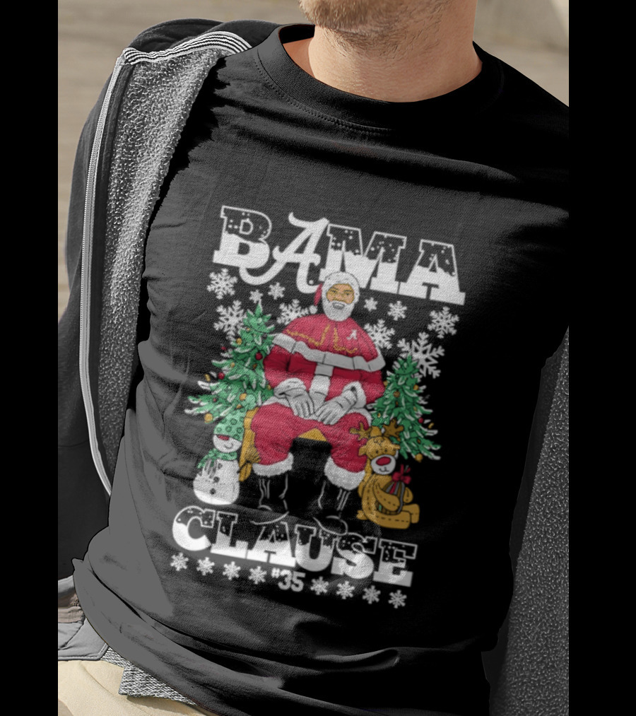 Bama Clause Santa Alabama Crimson Tide Christmas Cheer T-Shirt