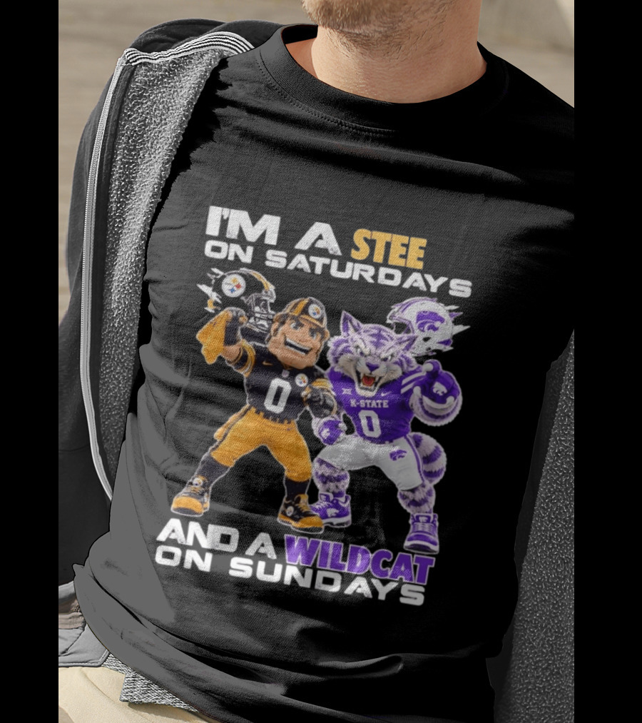 I'm A Steeler On Saturdays And A Wildcat On Sundays K State Football Fan Gear T-Shirt