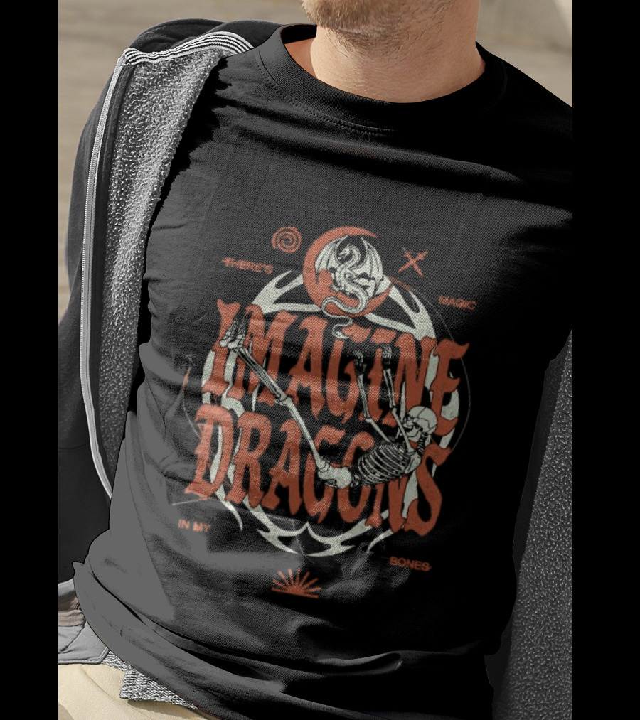 Imagine Dragons Music Store Skeleton And Moon There's Magic In My Bones T-Shirt