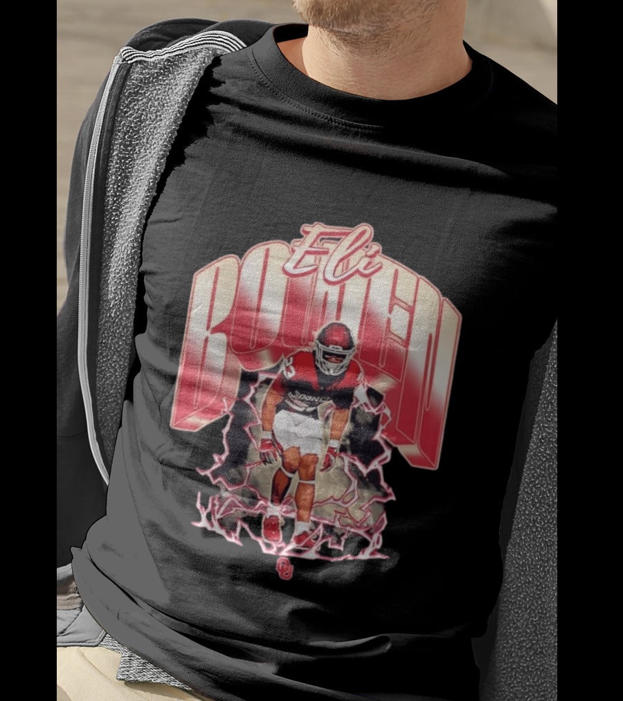 Eli Bowen Oklahoma Sooners Lightning Football Collage T-Shirt