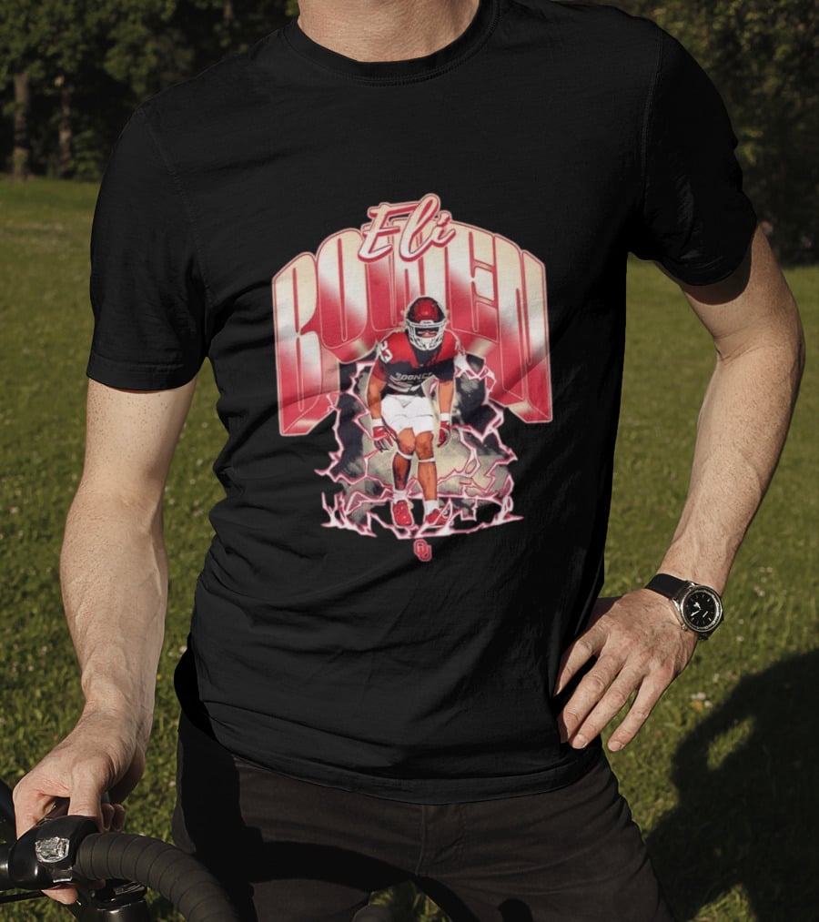 Eli Bowen Oklahoma Sooners Lightning Football Collage T-Shirt