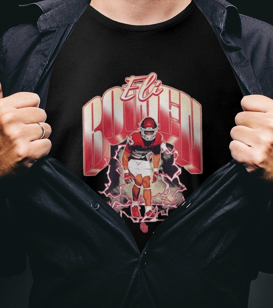 Eli Bowen Oklahoma Sooners Lightning Football Collage T-Shirt