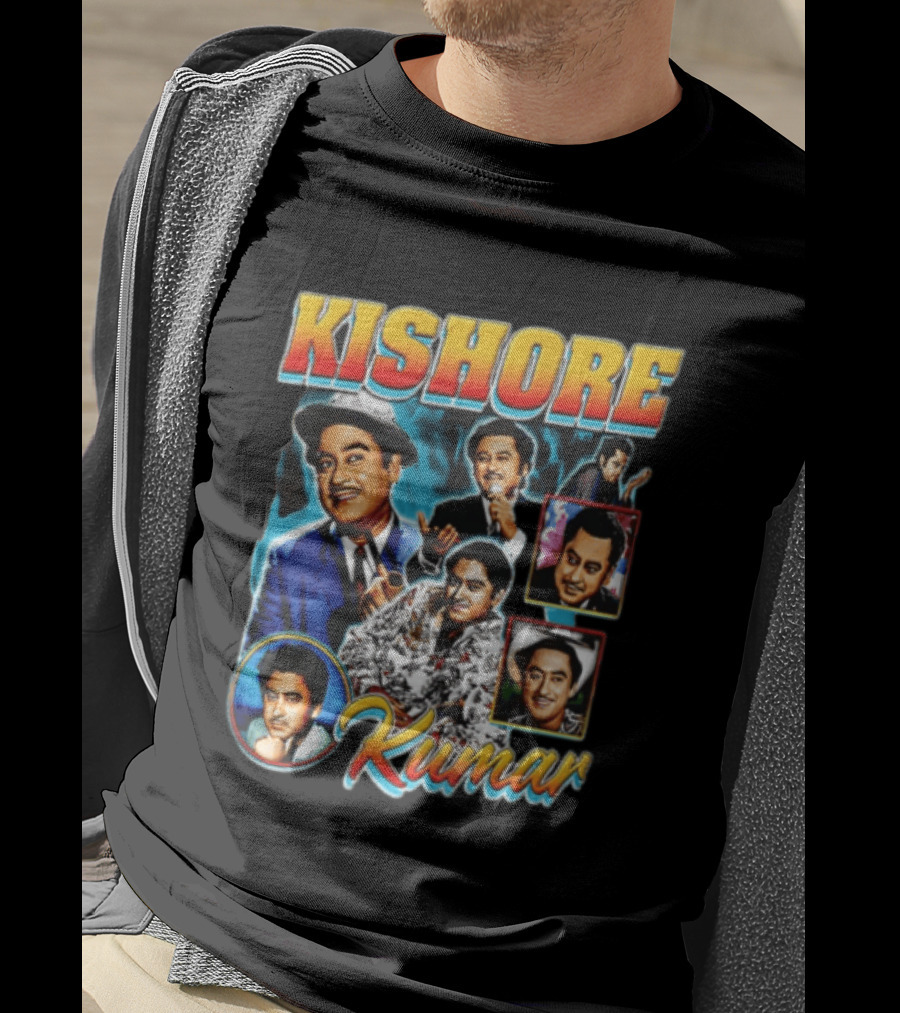 Kishore Kumar Retro Collage Music Legend T-Shirt