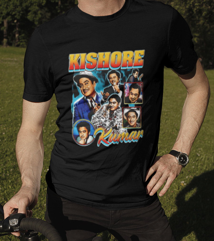 Kishore Kumar Retro Collage Music Legend T-Shirt