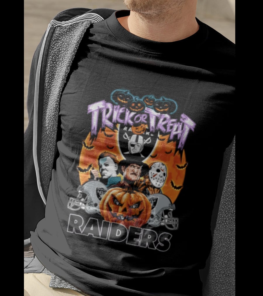 Las Vegas Raiders Trick Or Treat Halloween Pumpkin Ghosts T-Shirt