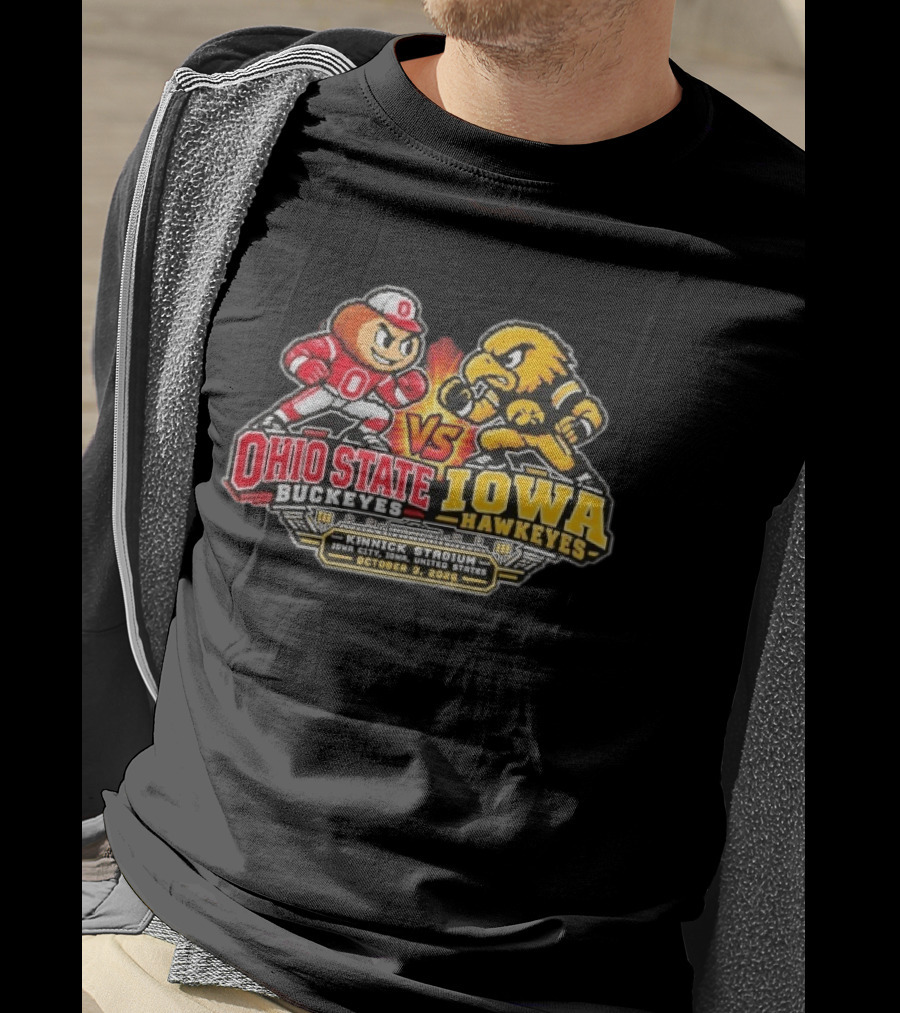 Ohio State Buckeyes Vs Iowa Hawkeyes NCAA College Football Kinnick Stadium Iowa City October 3 2026 T-Shirt