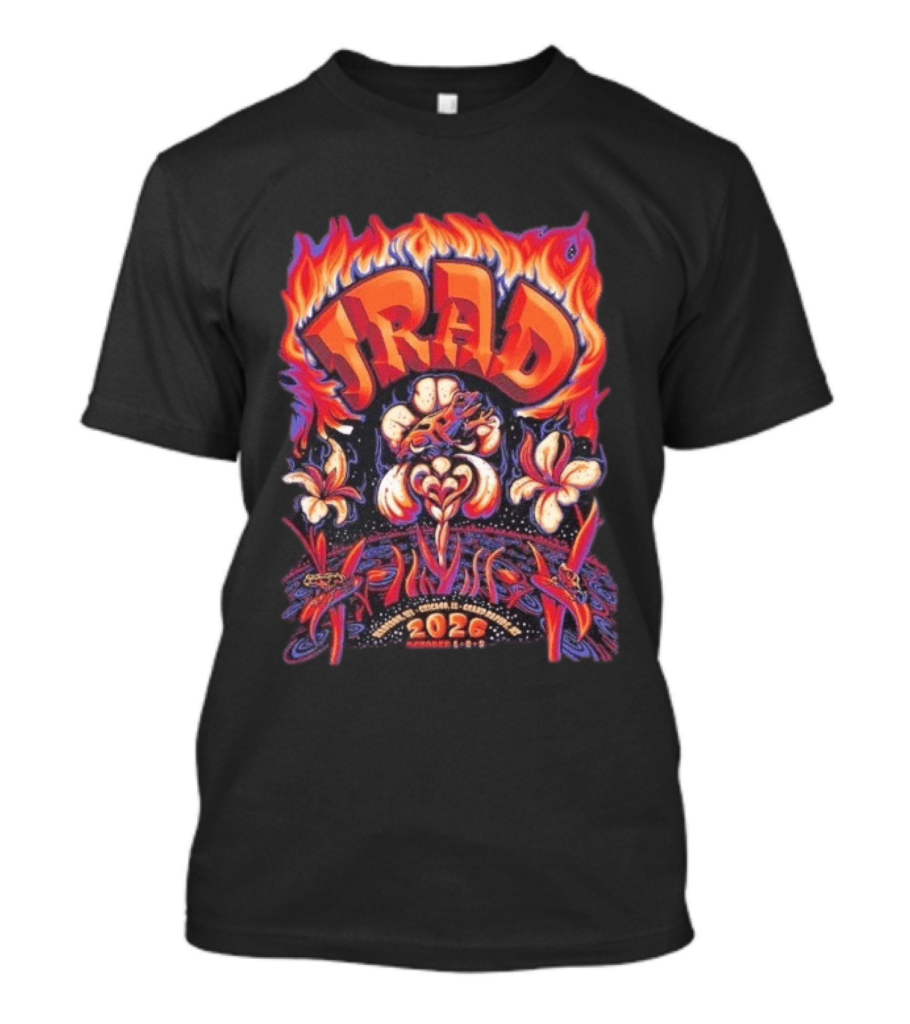 JRAD 2026 Tour With Floral Frog Flames For October In Chicago And Grand Rapids T-Shirt