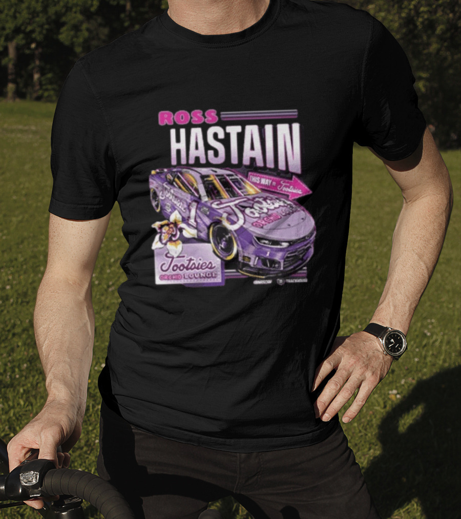 Ross Chastain Tootsies Orchid Lounge Trackhouse Racing Car #1 Racing Team T-Shirt