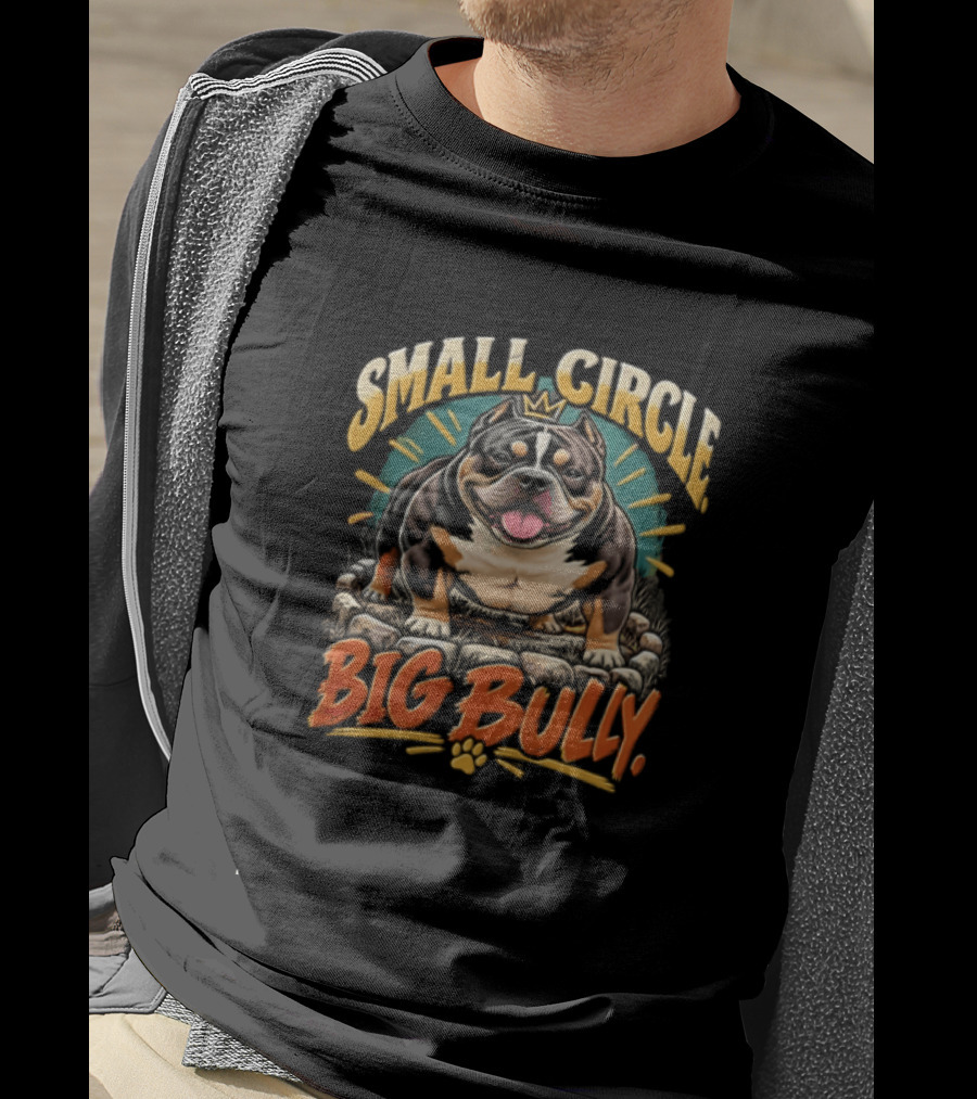 Small Circle Big Bully Micro Bully Dog Lover T-Shirt