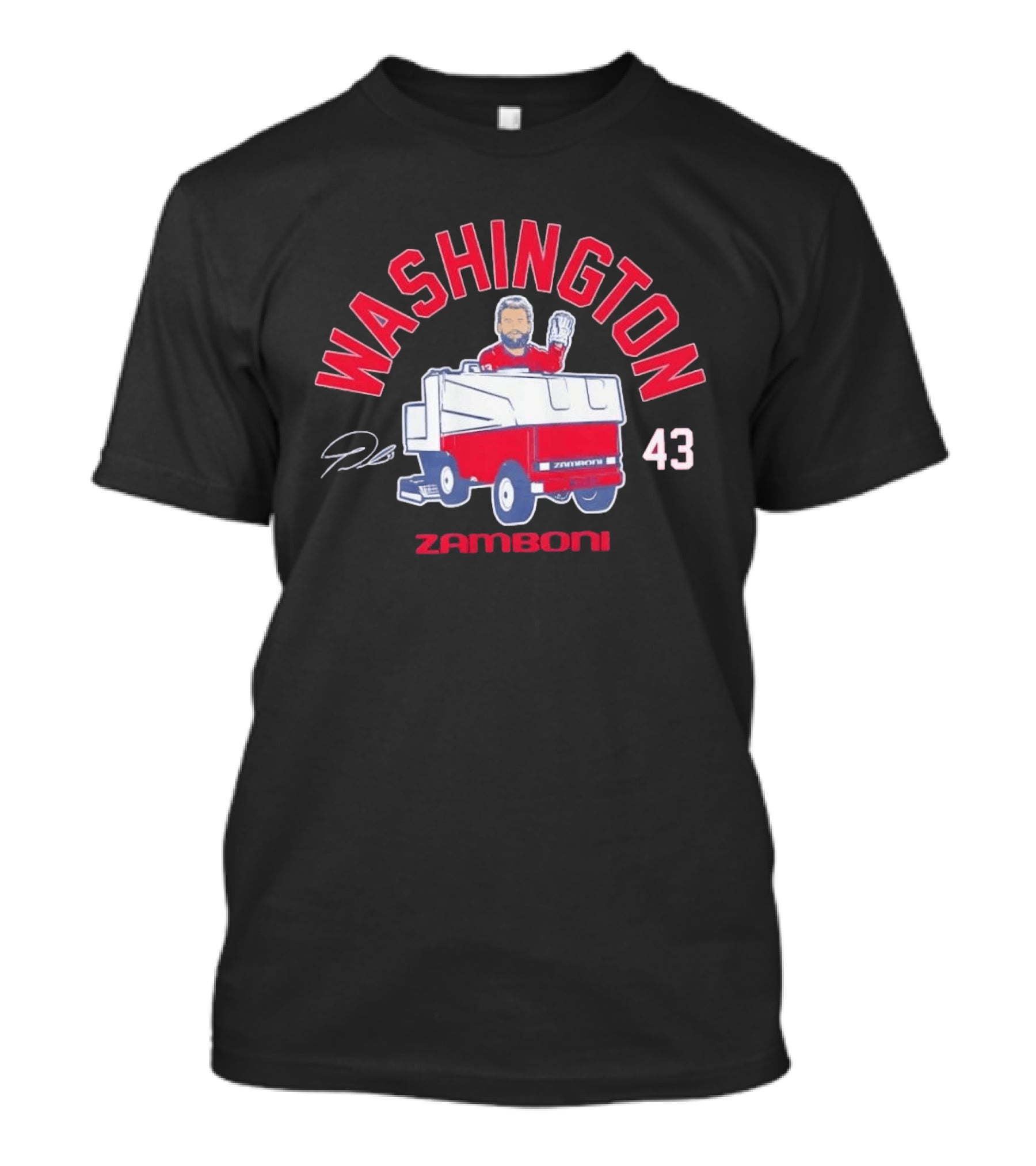 Washington Capitals Tom Wilson 43 Zamboni Driver Cartoon T-Shirt