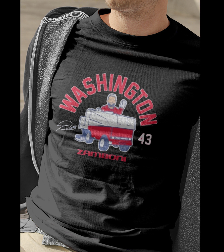 Washington Capitals Tom Wilson 43 Zamboni Driver Cartoon T-Shirt