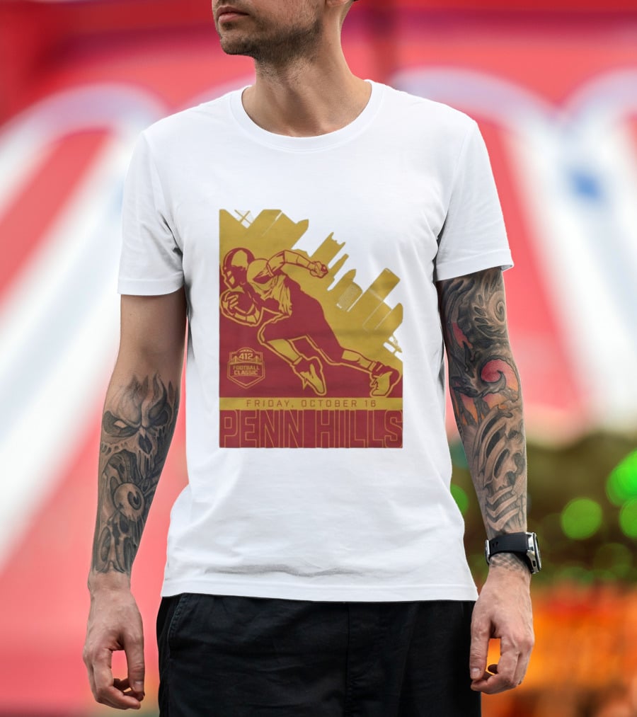 412 Football Classic Penn Hills Friday October 16 Football Player Image T-Shirt