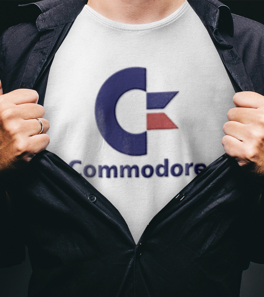 Commodore Blue Red Letter C Vintage Computer T-Shirt