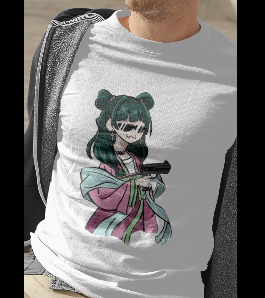 Mao Mao The Apothecary Diaries Anime Character With Gun And Sunglasses T-Shirt
