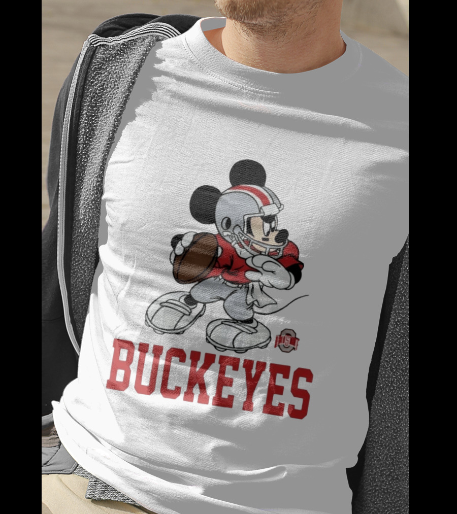 Mickey Mouse Ohio State Buckeyes Football Quarterback T-Shirt