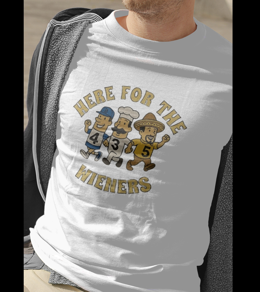 Milwaukee Brewers Here For The Wieners Racing Mascots 4 3 5 T-Shirt