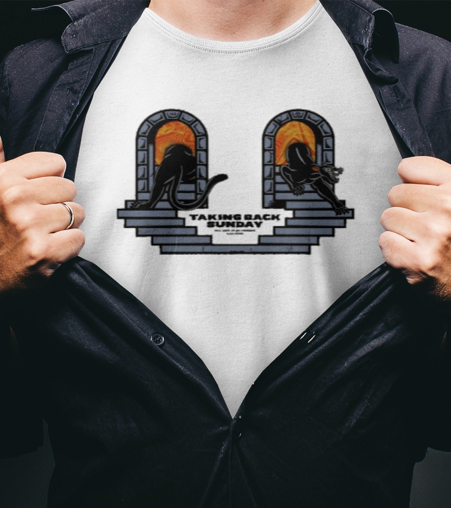 Taking Back Sunday Live Grand Rapids MI Sept 30 2026 Concert Two Arched Windows With Figures T-Shirt
