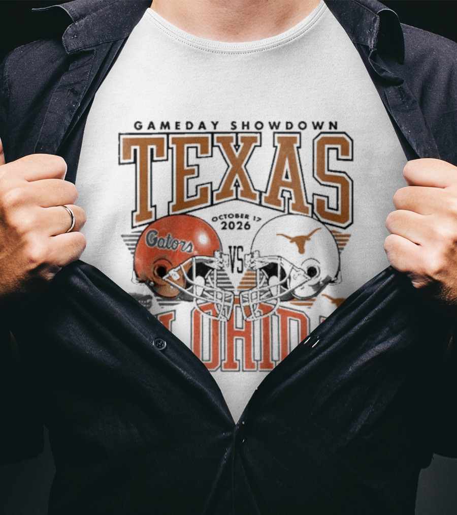 Gameday Showdown Texas Vs Florida October 17 2026 Helmets T-Shirt