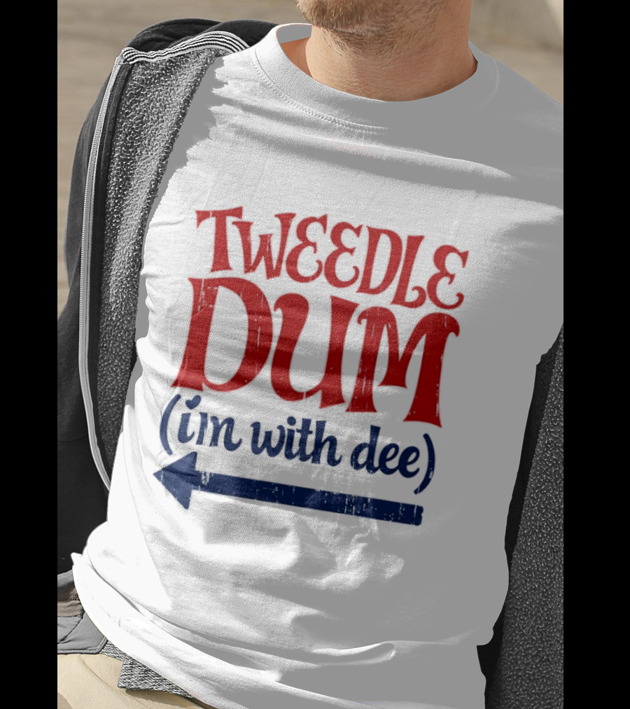 Tweedle Dum I'm With Dee Matching Couple T-Shirt