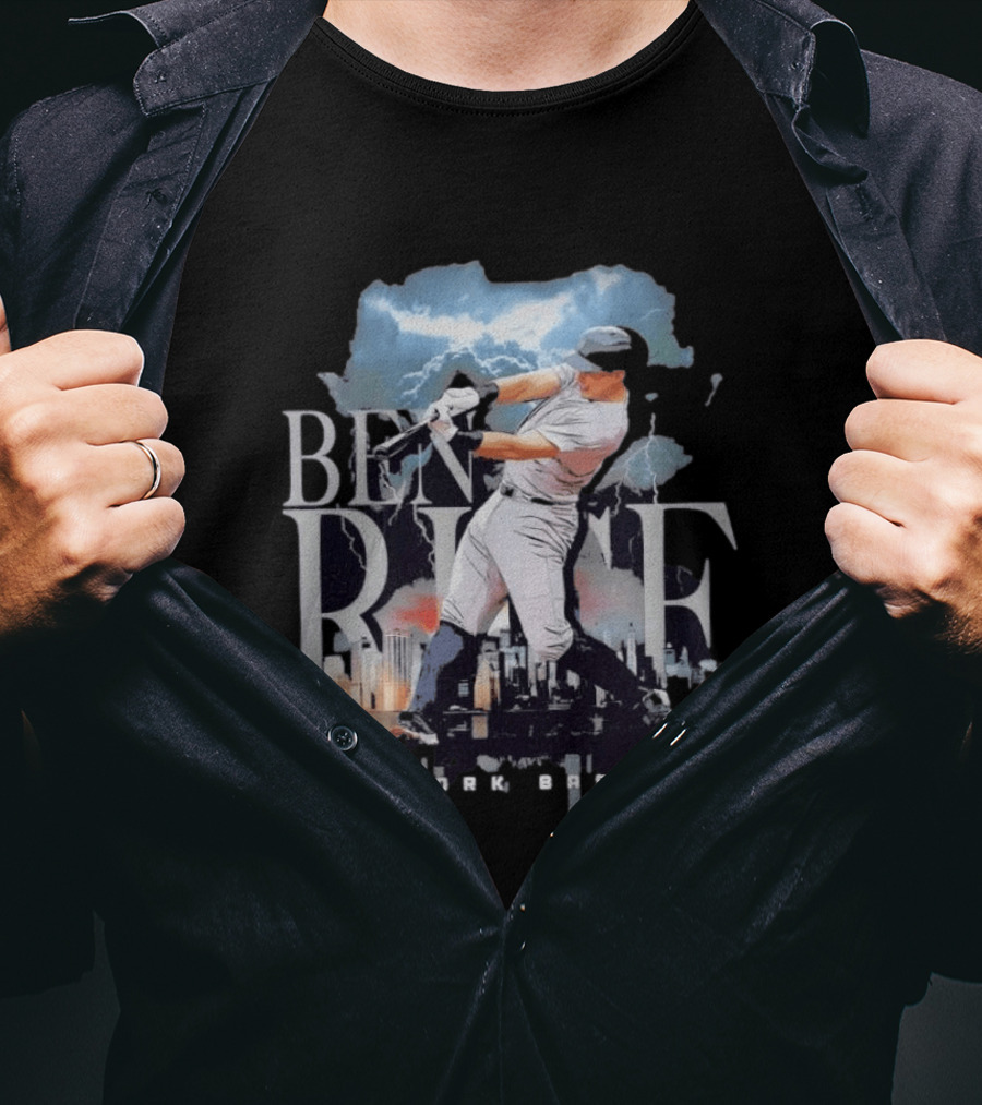 Ben Rice New York Baseball Player Lightning Skyline T-Shirt