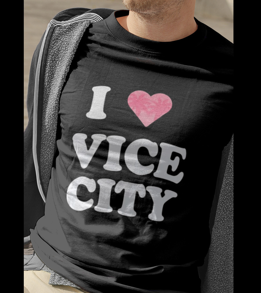 I Love Vice City 2026 GTA Palm Trees Retro Game T-Shirt