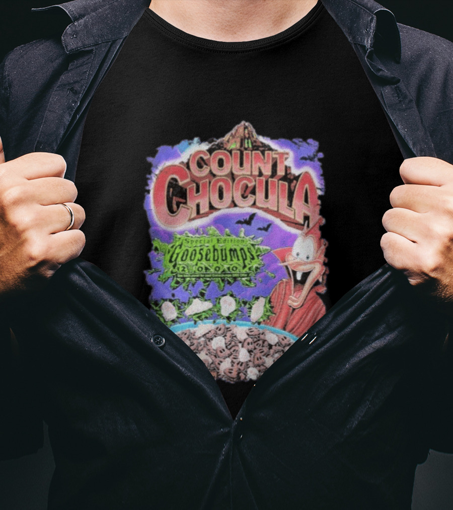 Count Chocula Special Edition Goosebumps Cereal Box T-Shirt