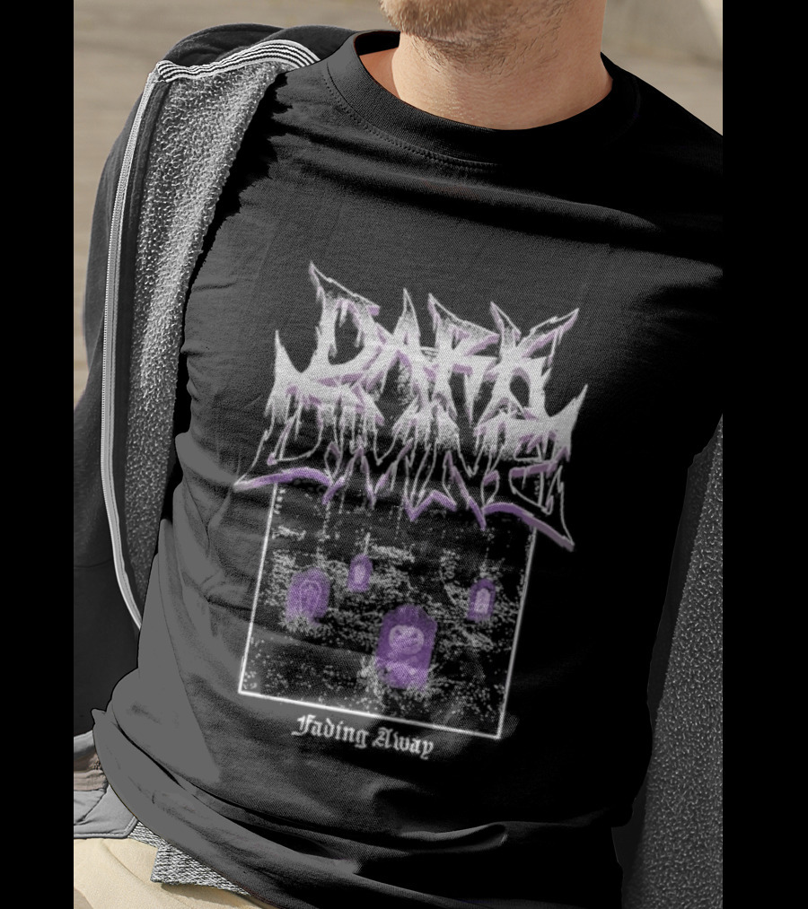 Dark Divine Fading Away Graveyard Tombstones T-Shirt
