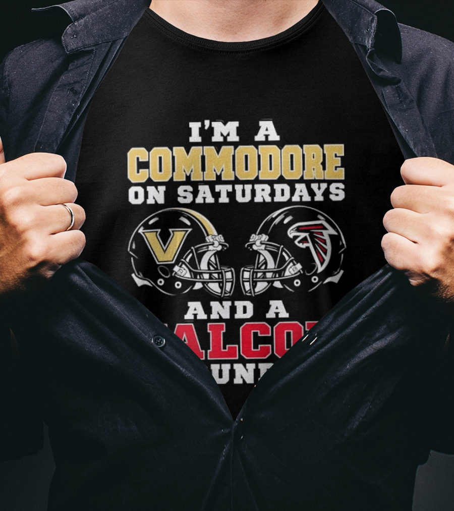 I'm A Commodore On Saturdays And A Falcon On Sundays Football Helmets T-Shirt