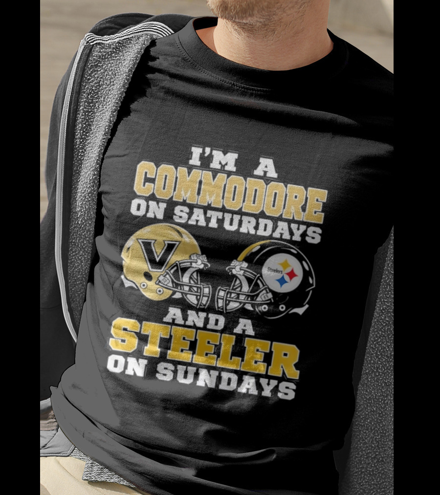 I'm A Commodore On Saturdays And A Steeler On Sundays Helmets T-Shirt