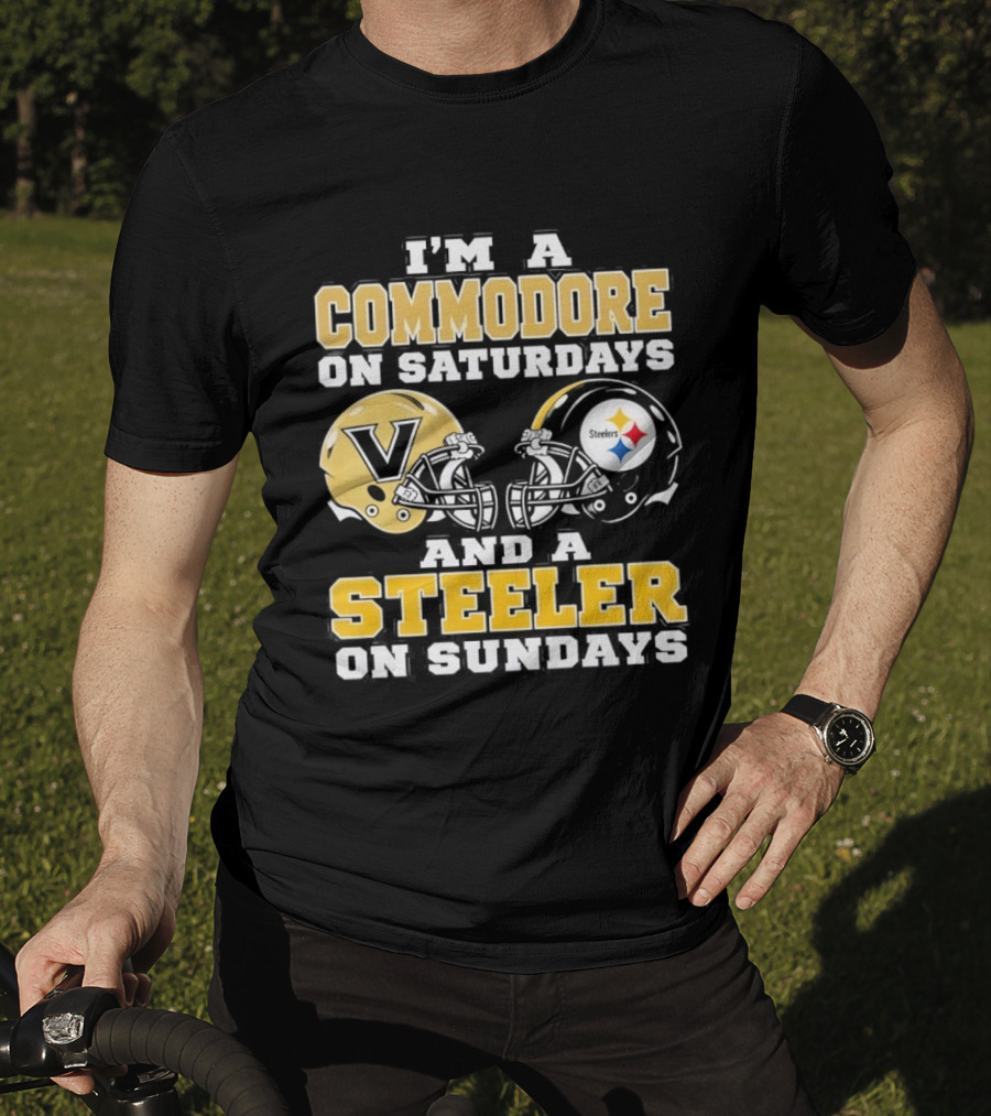 I'm A Commodore On Saturdays And A Steeler On Sundays Helmets T-Shirt
