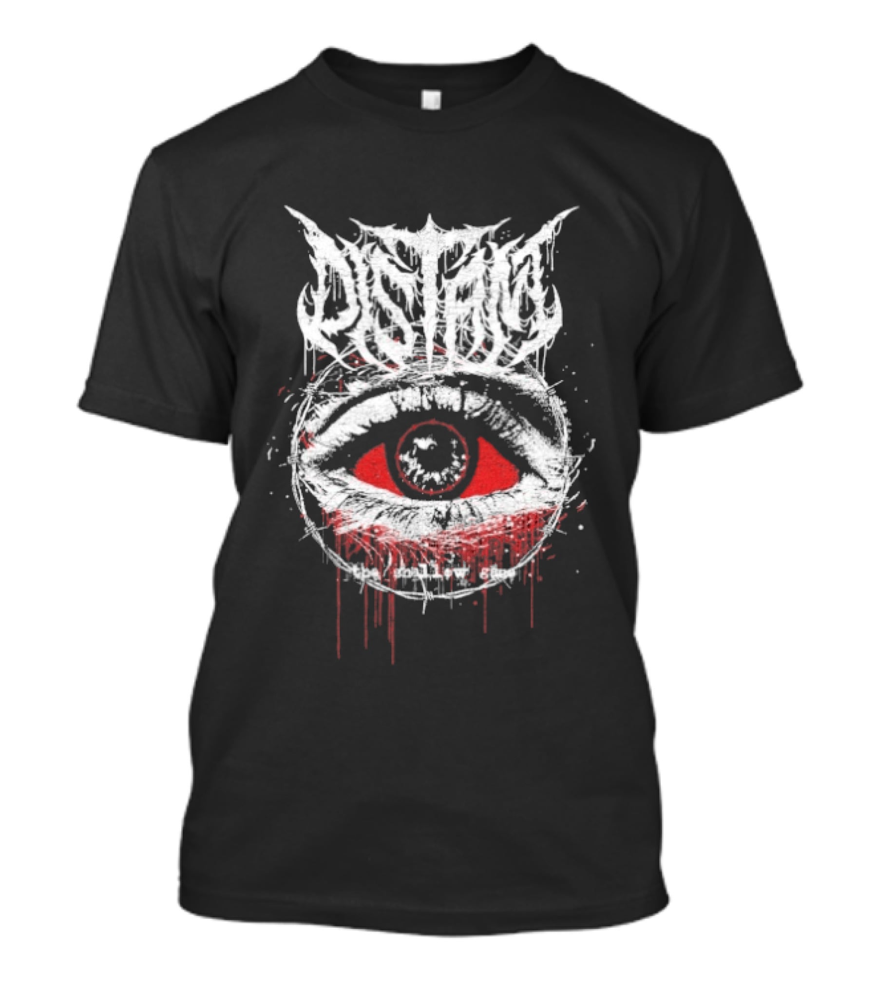 Distant Shallow Gaze Eye Red Dripping Eye With Stylized T-Shirt