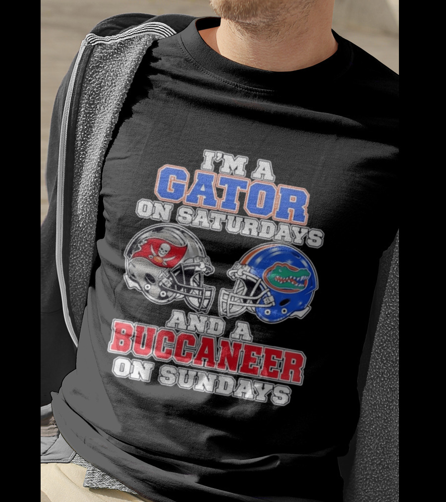 I'm A Gator On Saturdays And A Buccaneer On Sundays Football Helmets T-Shirt