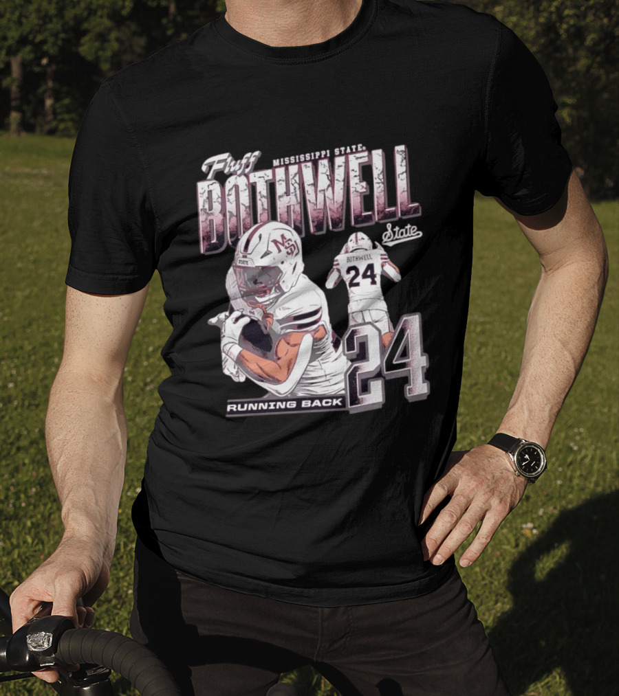 Fluff Bothwell No 24 Mississippi State Running Back T-Shirt