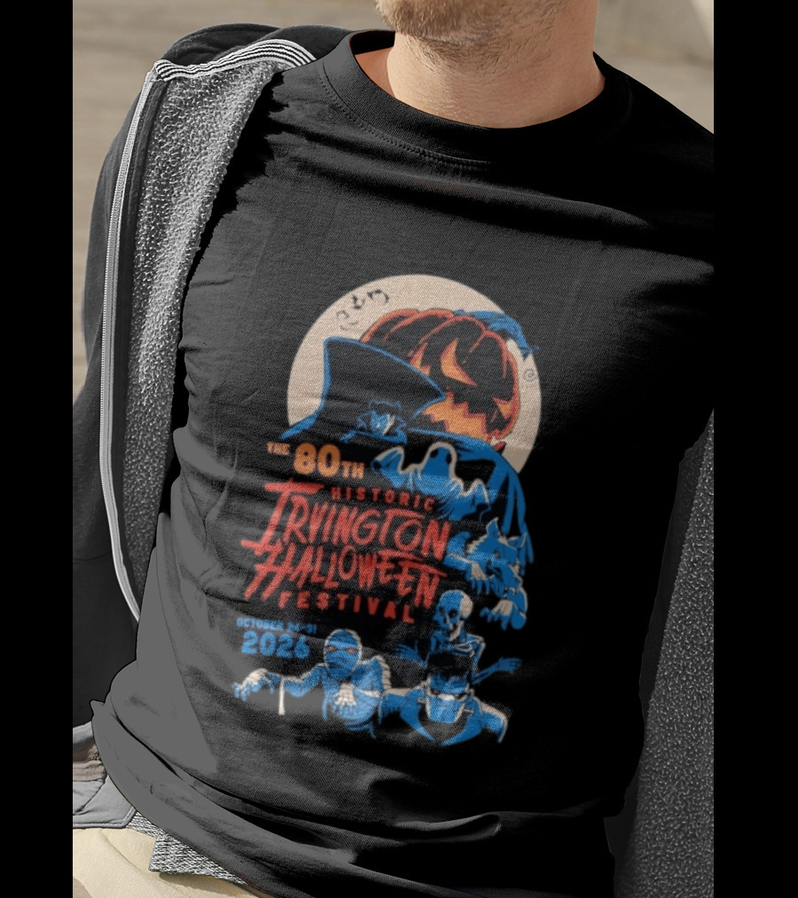 80th Historic Irvington Halloween Festival October 24 31 2026 Vintage Monsters T-Shirt