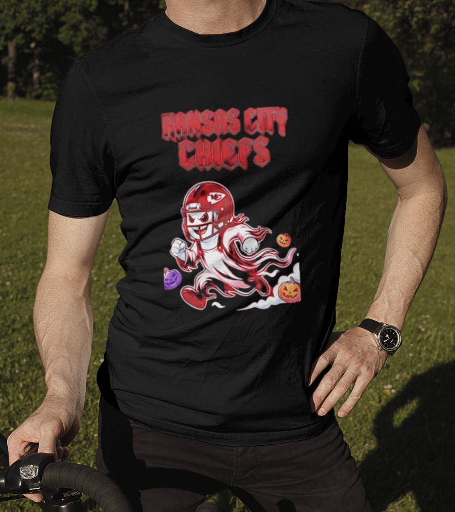 Kansas City Chiefs Halloween Ghost Football 2026 Spooky Pumpkins T-Shirt