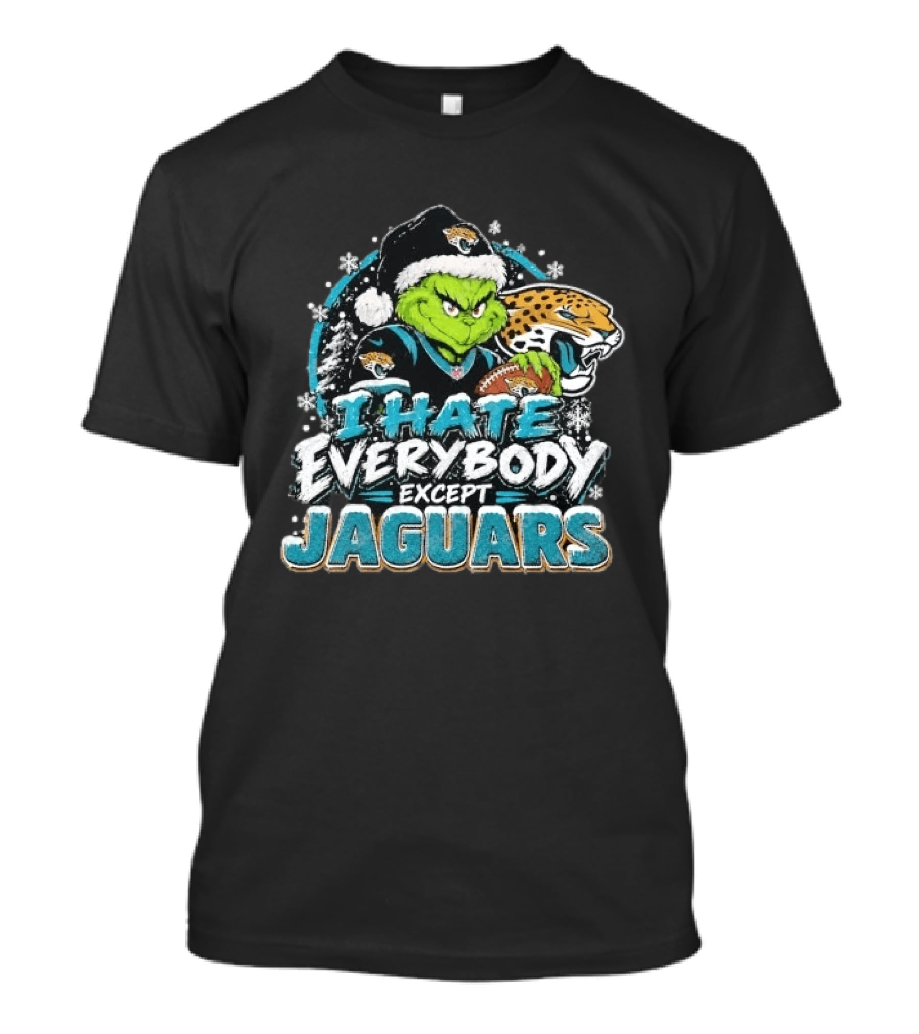 Original Jacksonville Jaguars Grinch I Hate Everybody Except Jaguars Fans Christmas Holiday T-Shirt