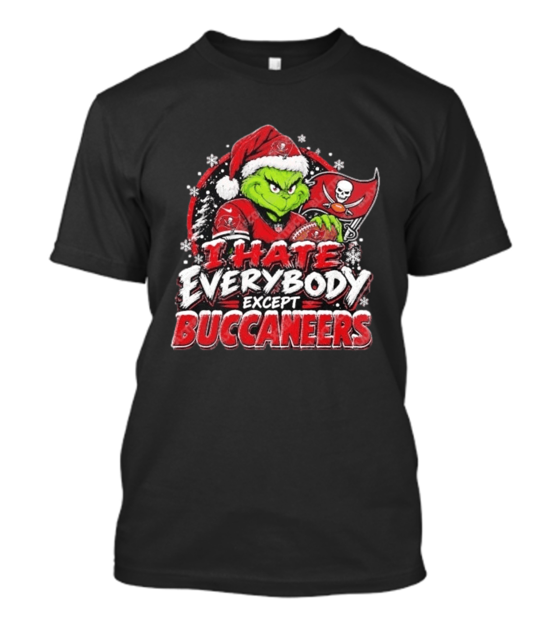 I Hate Everybody Except Buccaneers Tampa Bay Grinch Christmas Holiday T-Shirt