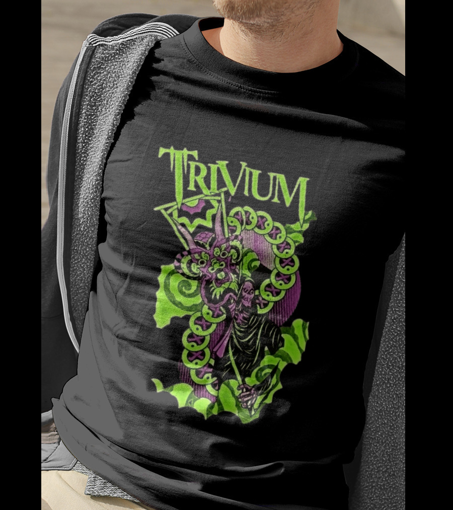 Trivium Australia Tour 2026 Neon Green Serpent Wizard T-Shirt