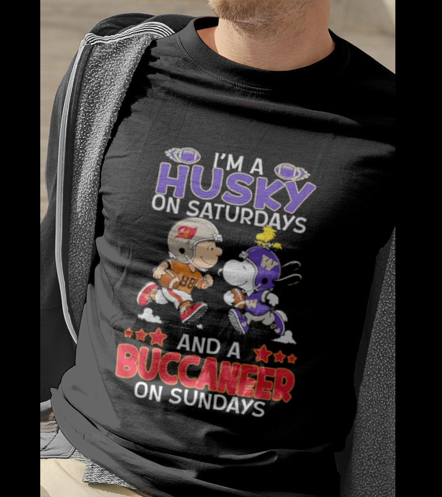 I'm A Husky On Saturdays And A Buccaneer On Sundays Peanuts Snoopy Charlie Brown T-Shirt
