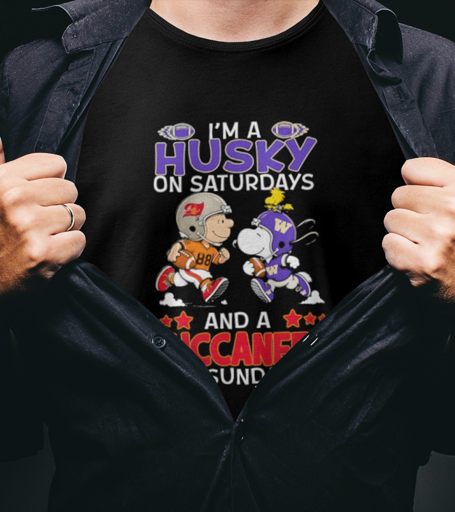 I'm A Husky On Saturdays And A Buccaneer On Sundays Peanuts Snoopy Charlie Brown T-Shirt